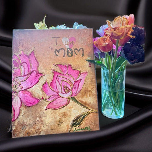 Best Mom Ever Floral Wall Art – Pink Flower Mother’s Day Gift - GalaxyArtWork