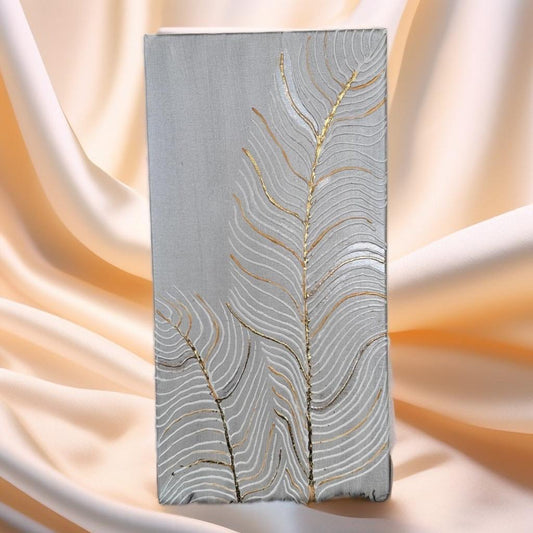 "Golden Grace: Minimalist Feather Elegance" - GalaxyArtWork