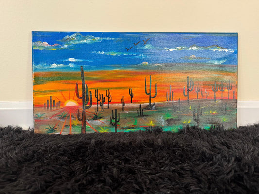 "Desert Sunset: A Cactus Symphony" - GalaxyArtWork