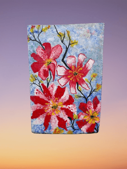 Blossoms in Harmony – Handmade Floral Canvas Painting - GalaxyArtWork