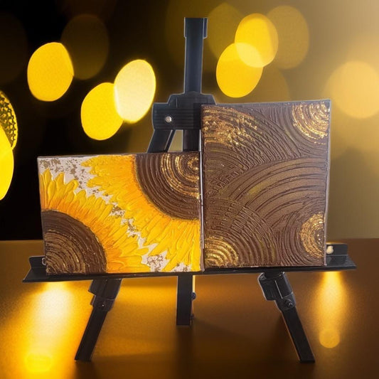 "Golden Bloom: Sunflowers and Textures in Harmony" - GalaxyArtWork