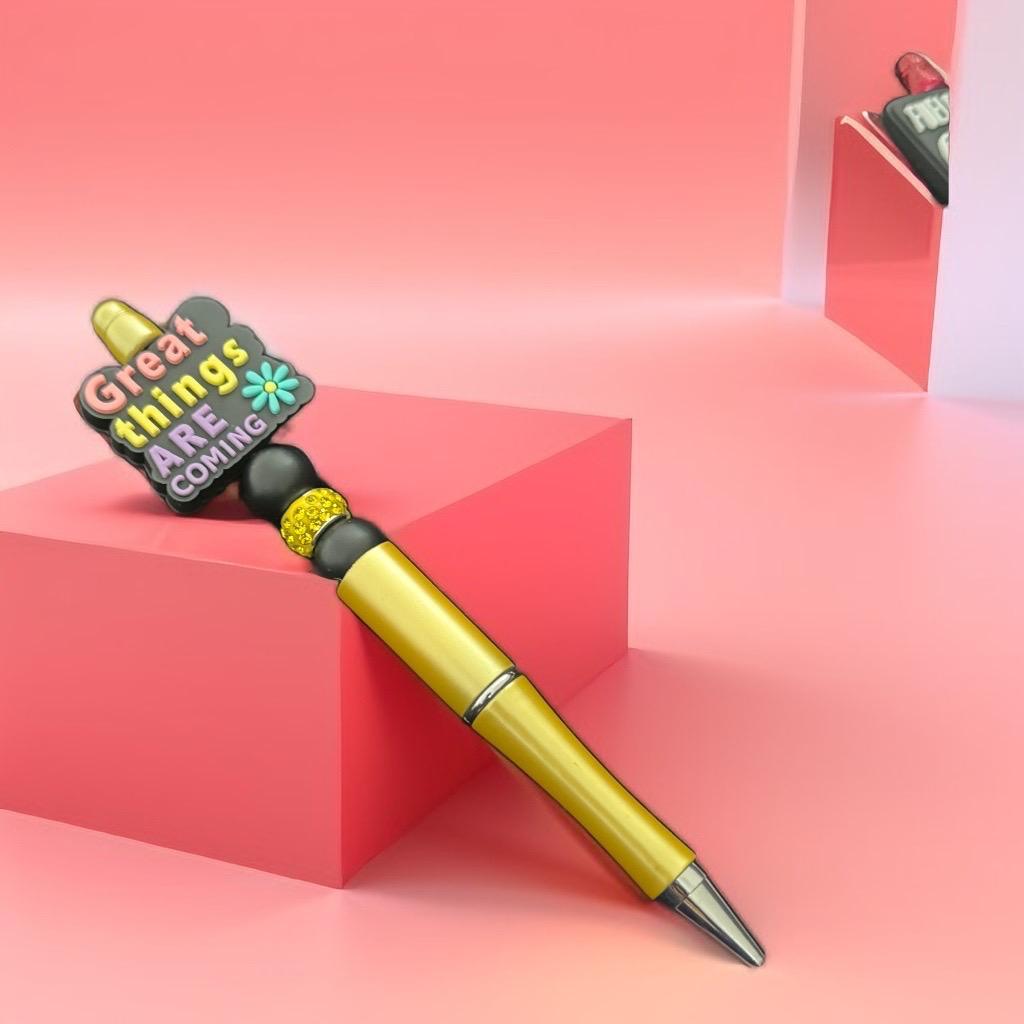 Great Things Are Coming" Motivational Gold Pen – Bold & Uplifting