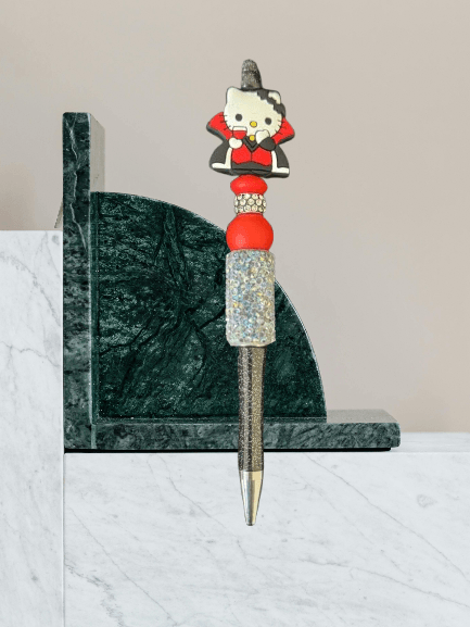 Hello Dracula Sparkle Pen – Cute & Spooky Halloween Pen with Kitty Vampire Topper