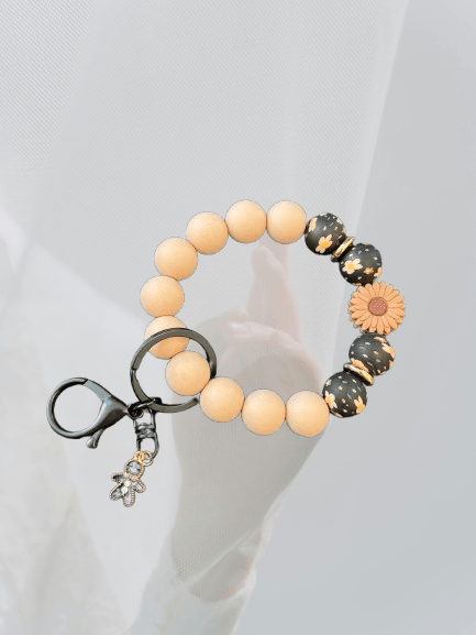 Sunflower Beaded Keychain