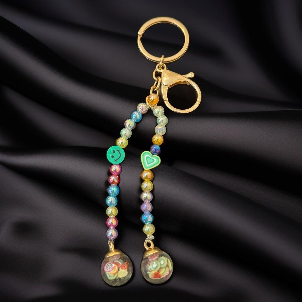 Rainbow Delight Charm Keychain - Sparkling & Cheerful Accessory