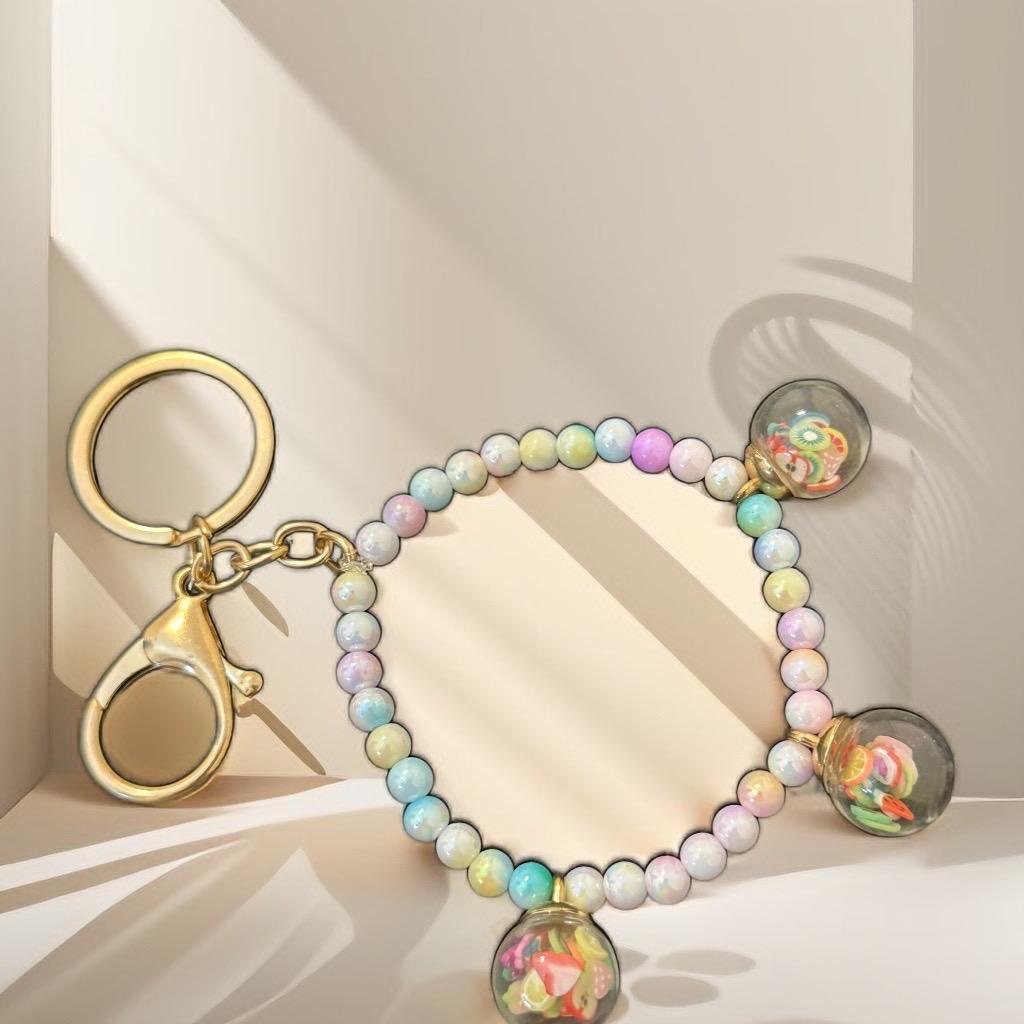Pastel Dream Beaded Keychain - Whimsical & Delightful Charm