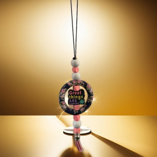 Handmade Inspirational Car Hanging – Decorative Beaded Auto Accessory