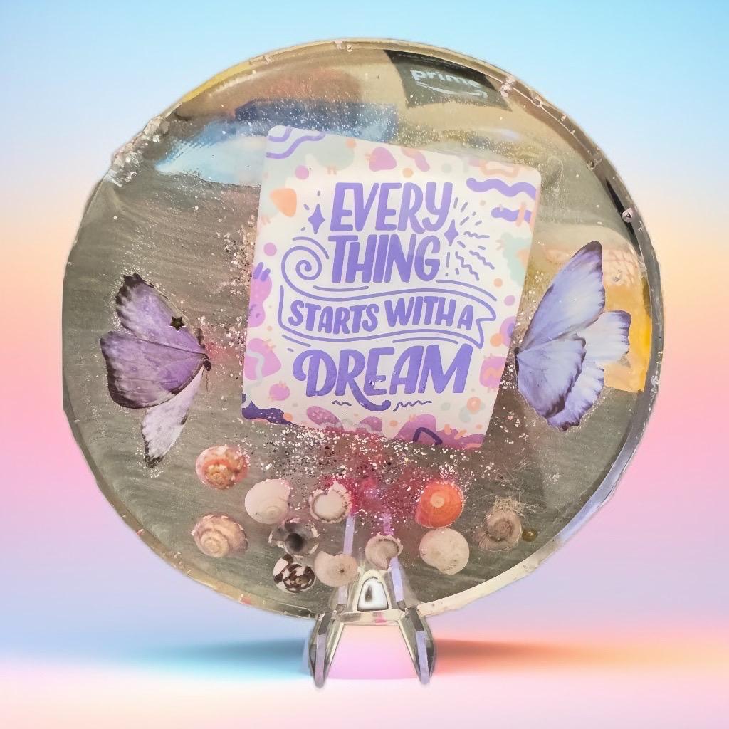 "Everything Starts With a Dream" Inspirational plate - GalaxyArtWork