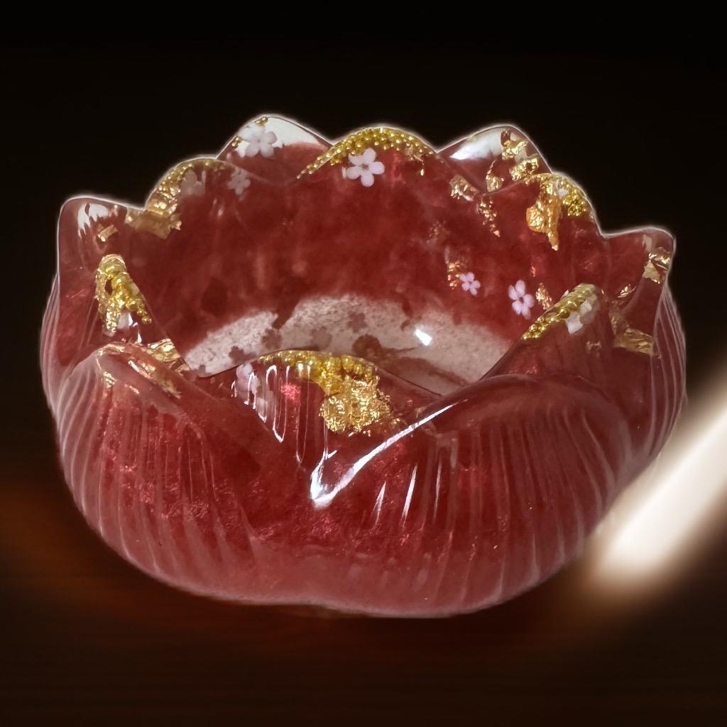 Elegant Lotus Resin Bowl" - GalaxyArtWork