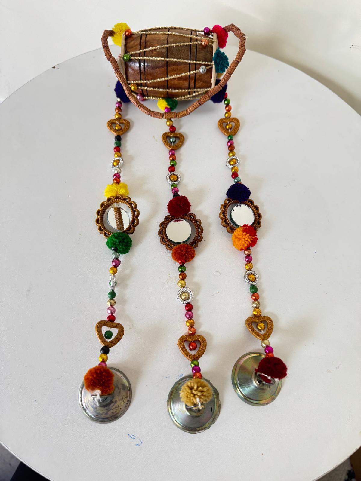 Handmade Decorative Hanging with Bells | Traditional Boho Wall & Car Decor - GalaxyArtWork