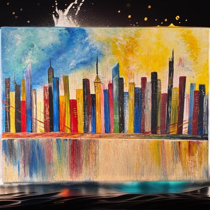 "Vivid Skyline" (12*18) - GalaxyArtWork