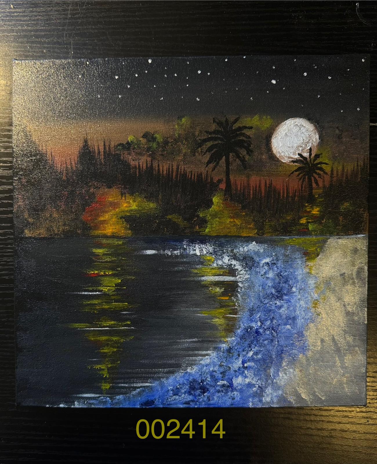 "Moonlit Reflections: A Tropical Nightscape"