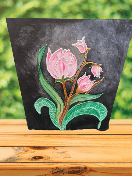 Luminous Bloom – Handmade Acrylic Canvas Painting for Wall Decor - GalaxyArtWork