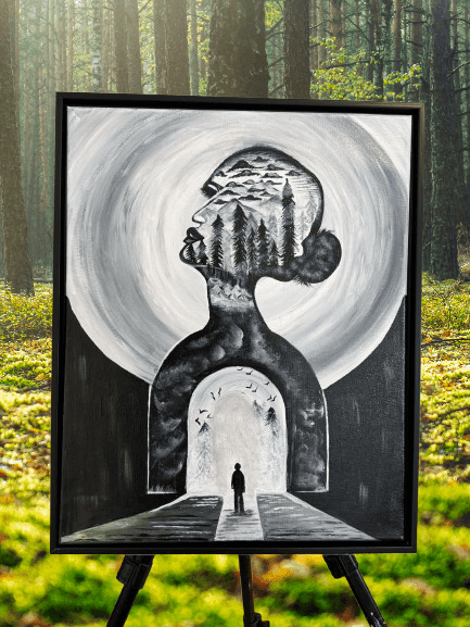 Journey Within – Surreal Self-Discovery Canvas Art (20x16 in) - GalaxyArtWork