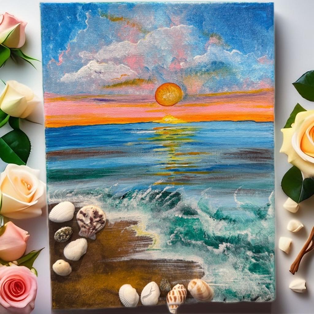 "Ocean's Embrace at Sunset"