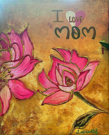 Best Mom Ever Floral Wall Art – Pink Flower Mother’s Day Gift - GalaxyArtWork