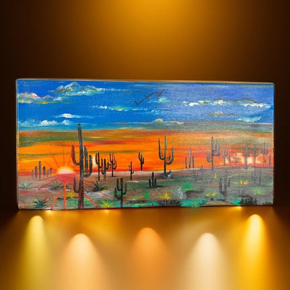 "Desert Sunset: A Cactus Symphony" - GalaxyArtWork