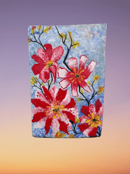 Blossoms in Harmony – Handmade Floral Canvas Painting - GalaxyArtWork