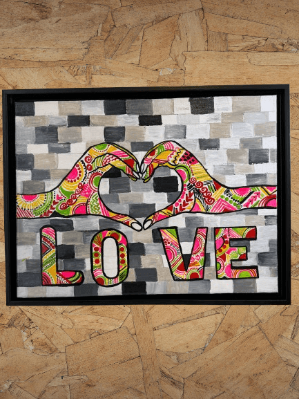 A Fusion of Colors and Unity – Framed Handmade Canvas Art - GalaxyArtWork
