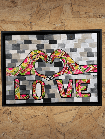 A Fusion of Colors and Unity – Framed Handmade Canvas Art - GalaxyArtWork