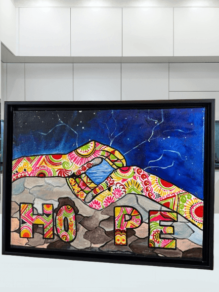 Colors of Hope – Framed Handmade Canvas Painting - GalaxyArtWork