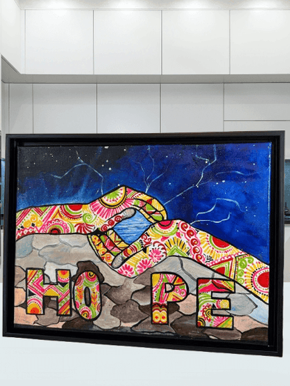 Colors of Hope – Framed Handmade Canvas Painting - GalaxyArtWork