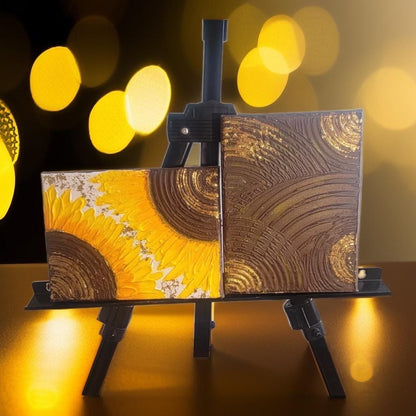 "Golden Bloom: Sunflowers and Textures in Harmony" - GalaxyArtWork