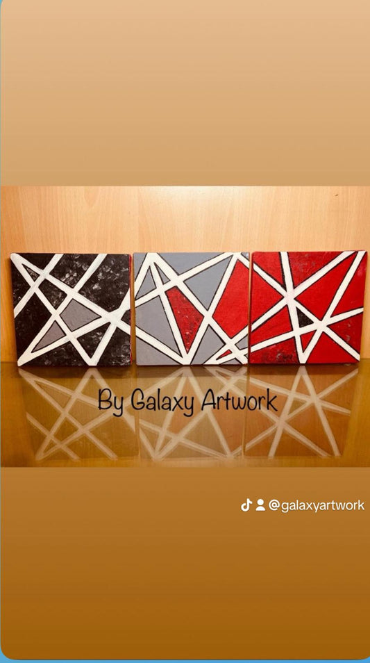 Triad of Lines: Abstract Geometric Harmony" - GalaxyArtWork