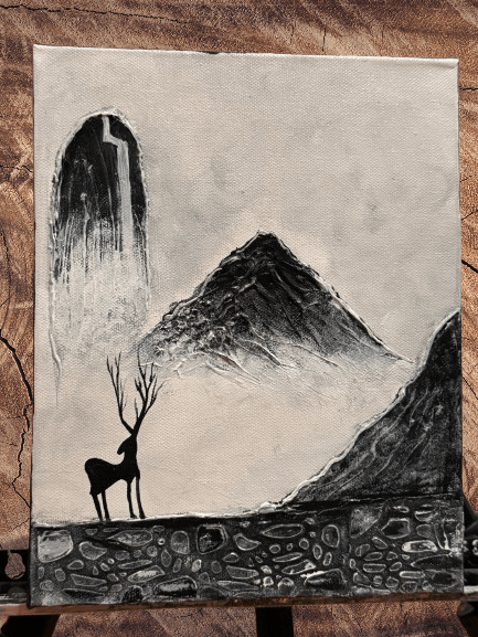 Ethereal Serenity: Deer in the Mist