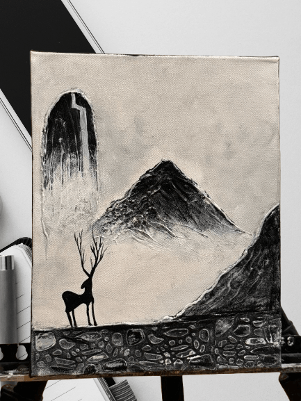 Ethereal Serenity: Deer in the Mist