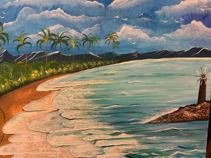 Whispers of the Coast – Hand-Painted Coastal Wall Art on Canvas