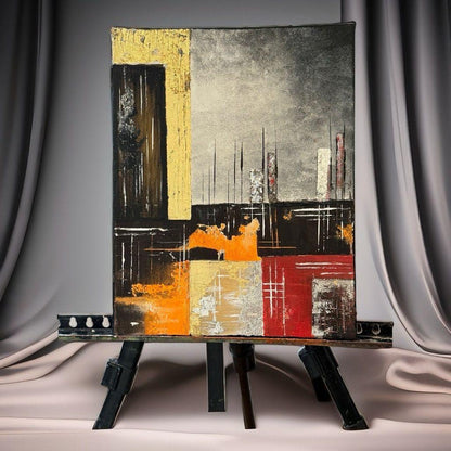 Urban Ember – Bold Geometric Abstract Cityscape Art