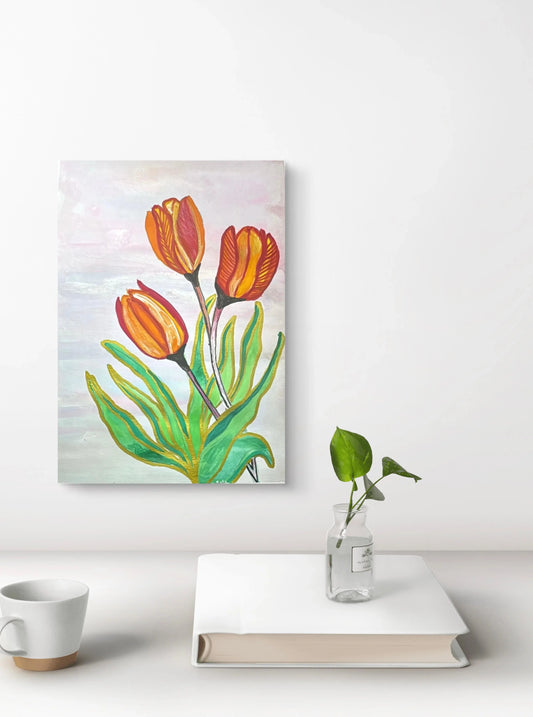 orange-tulip-watercolor-painting