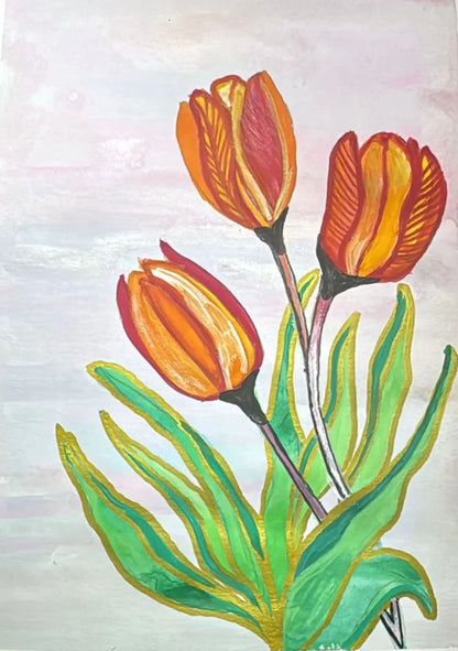 orange-tulip-watercolor-painting