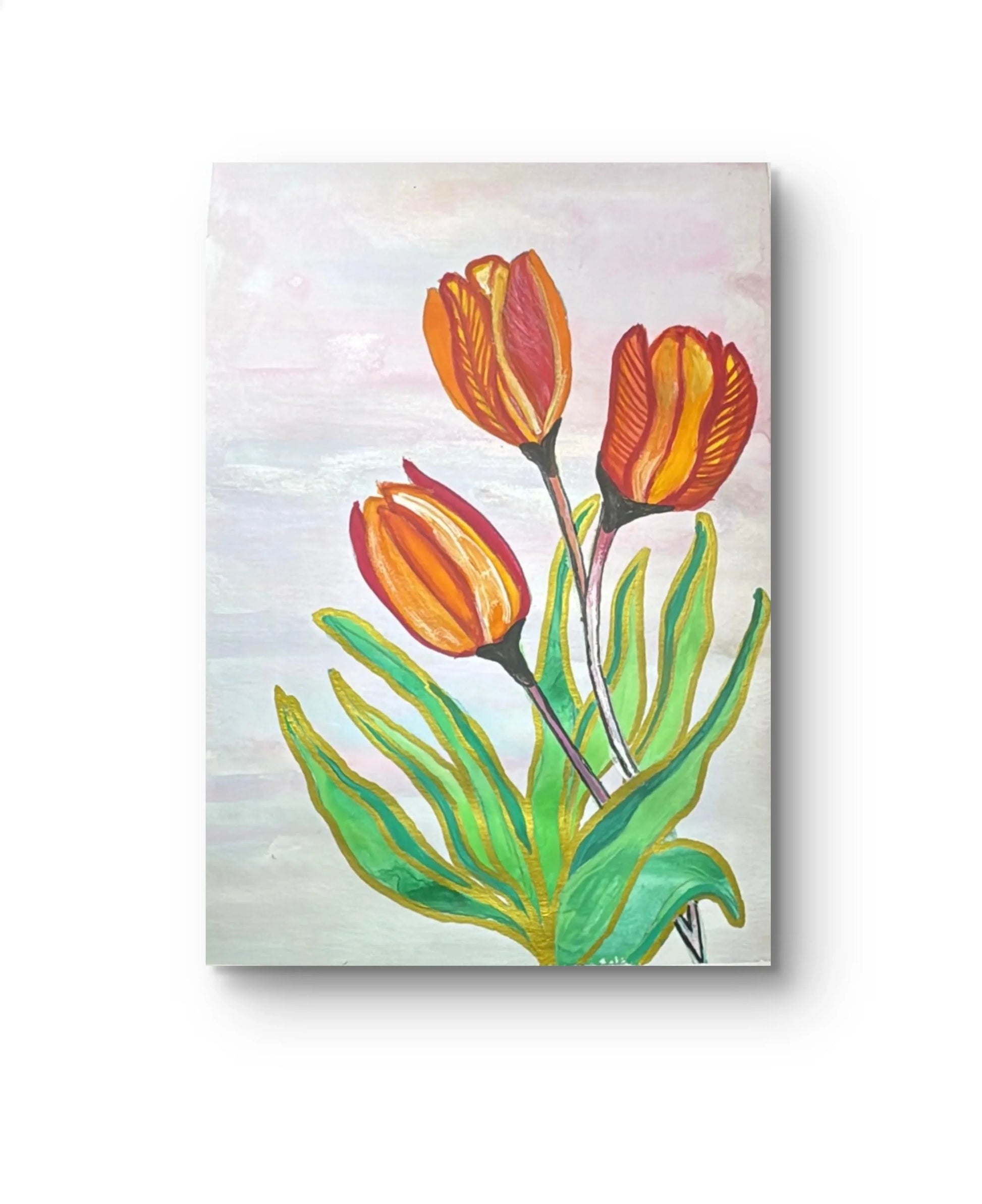 orange-tulip-watercolor-painting