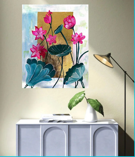 Bloom Against the Light – Original 8x11" Floral Painting on Mixed Media Paper