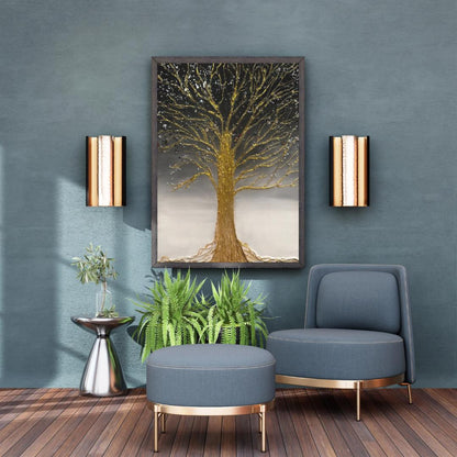 Golden Dreams Tree – Original Painting on 11x14” Canvas