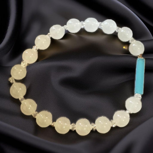 "Elegant Frosted Glow Beaded Bracelet"