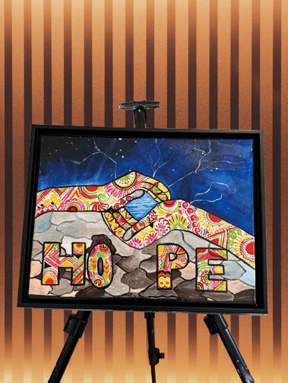 Colors of Hope – Framed Handmade Canvas Painting - GalaxyArtWork