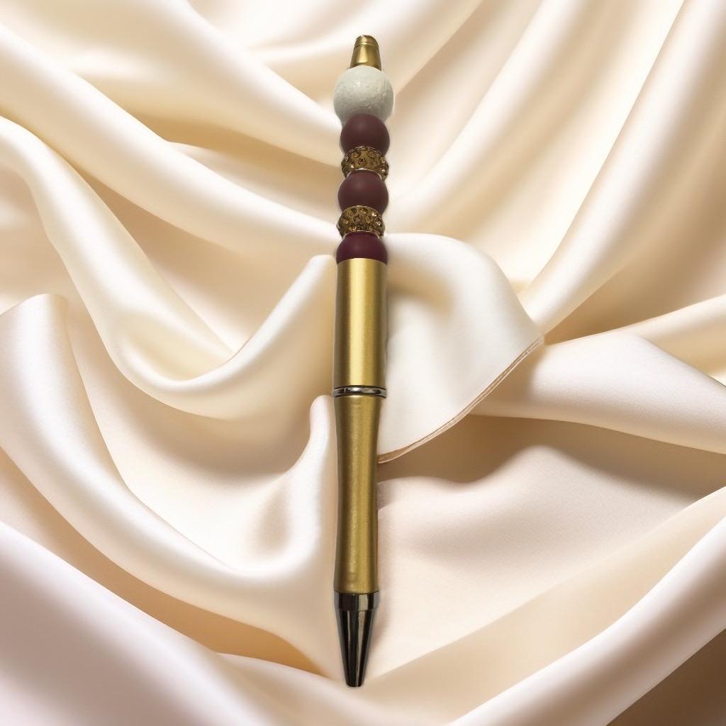 hand beaded golden pen - GalaxyArtWork