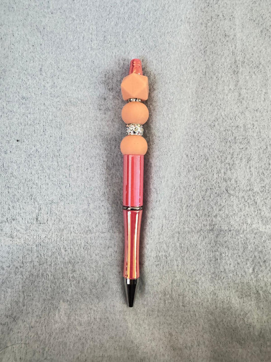 Elegant Peach-Themed Decorative Pen