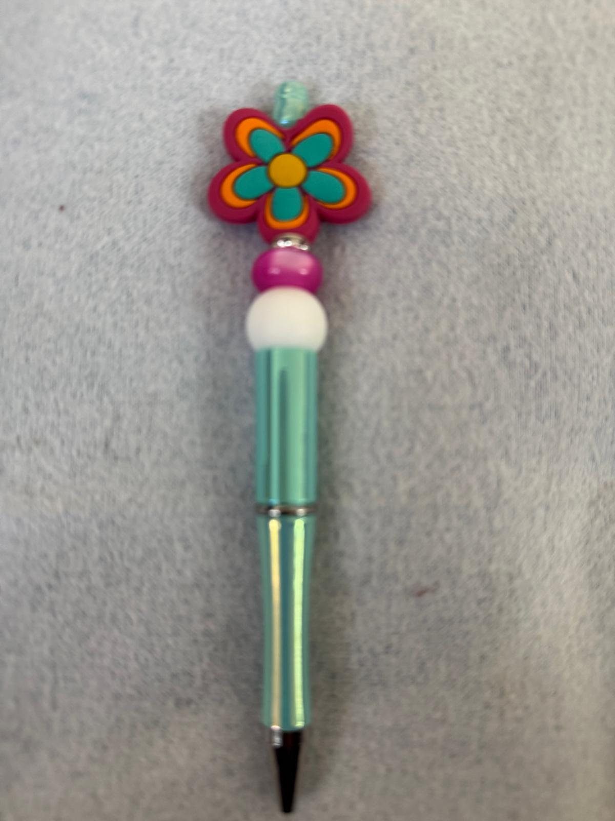 Vibrant Flower-Themed Decorative Pen