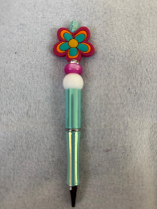 Vibrant Flower-Themed Decorative Pen