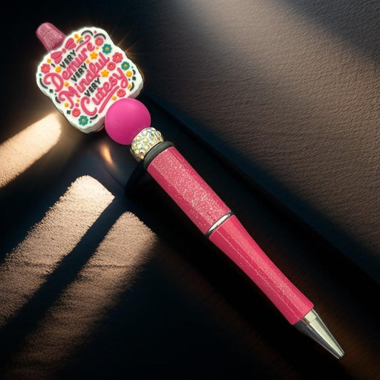 Very Dreamy, Mindful, Very Cutesy" Sparkling Pink Pen – Fun & Stylish
