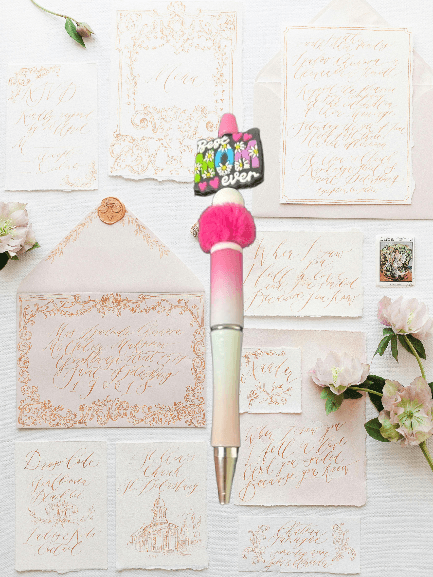 Elegant Floral Mom Beaded Pen