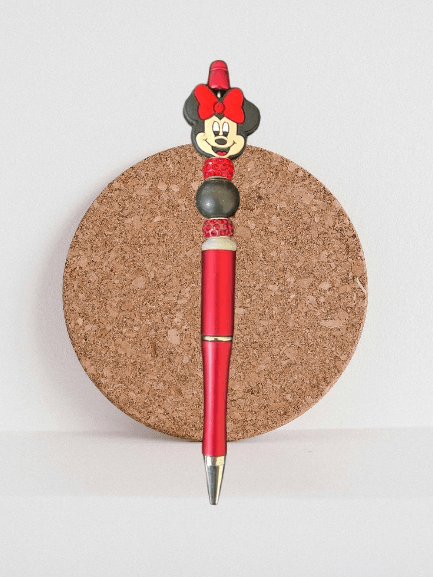 Minnie Magic Pen – Disney-Inspired Red-Bow Minnie Mouse Pen with Sparkly Beads