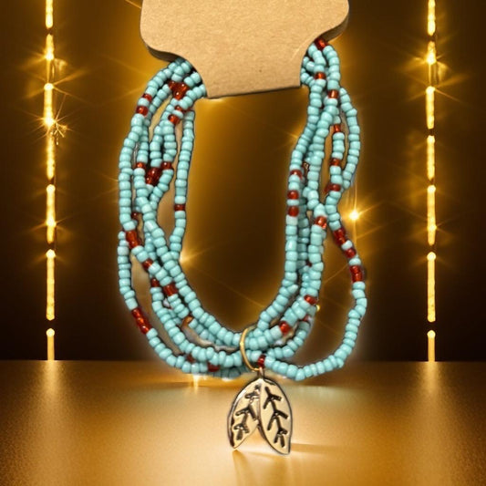 Leaf Charm Beaded Bracelet – Nature’s Tranquility