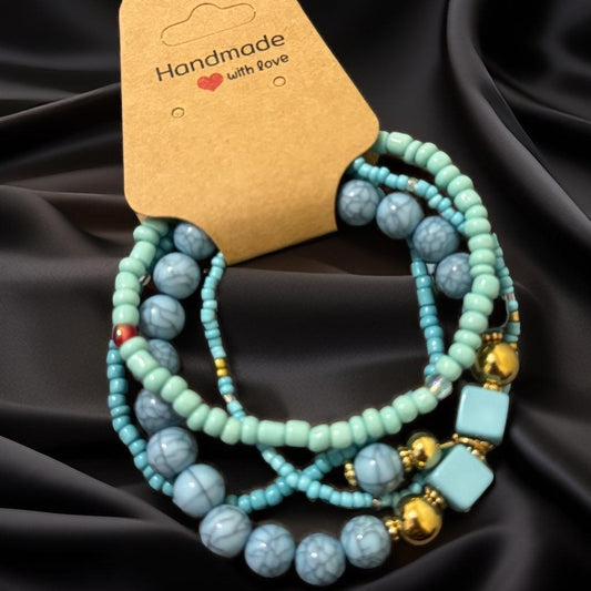 Ocean Bliss Bracelet Set – Tranquility in Blue