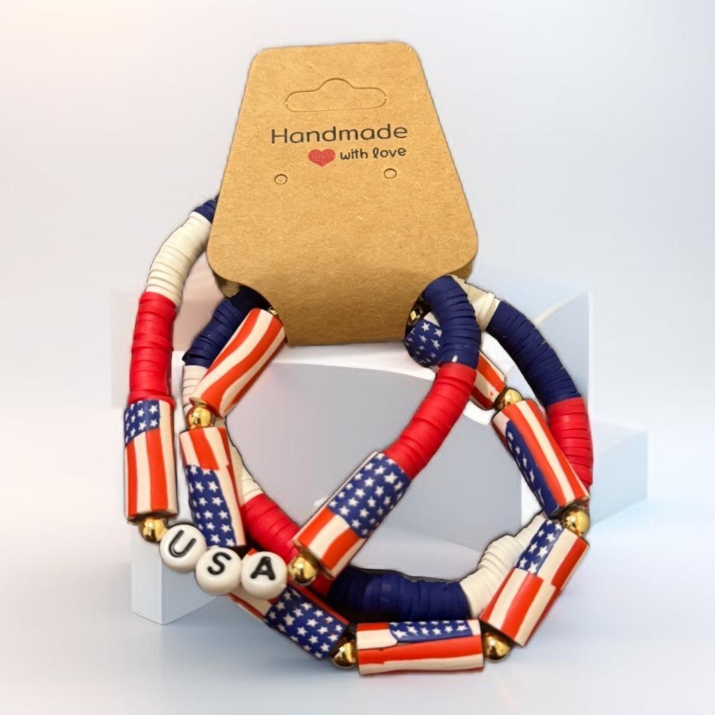 USA Flag Bracelet Set – American Spirit Collection
