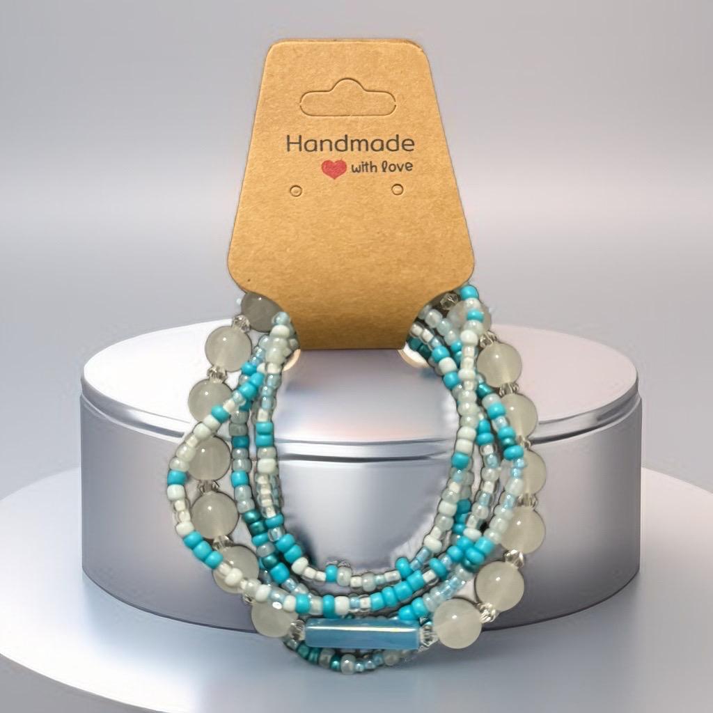 Ocean Breeze Beaded Bracelet Set – Tranquil Blue Collection